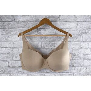 Cacique Lightly Lined Balconette Full Coverage Bra Smooth Cup Nude Beige 40G